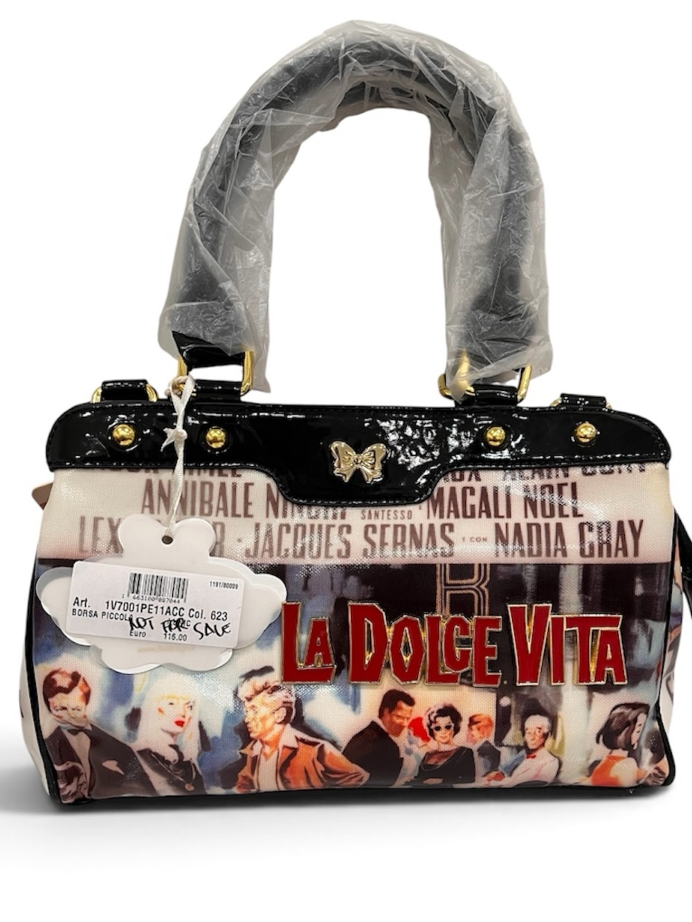 Radio Days RARE VINTAGE La Dolce Vita Graphic Satchel Bag NWT - Picture 3 of 14
